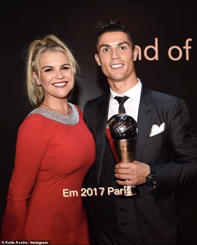 She shared a photo of herself with Ronaldo at a 2017 awards ceremony in Paris.