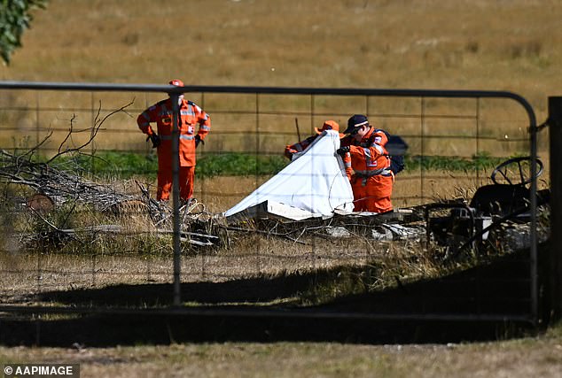 SES volunteers are seen scouring farmland as the search for Ms Murphy enters its sixth day.