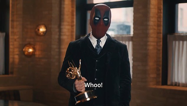 Ryan Reynolds accepted one of the show's five Emmy Awards while playing Deadpool.