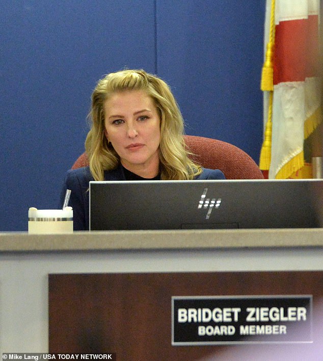 Bridget Ziegler faced hours of public scrutiny Tuesday night, with people calling for her to resign over the three-way scandal facing the Moms for Liberty woman and her husband Christian.