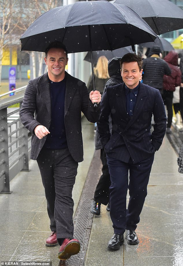 Ant and Dec smiled as they walked towards the venue.