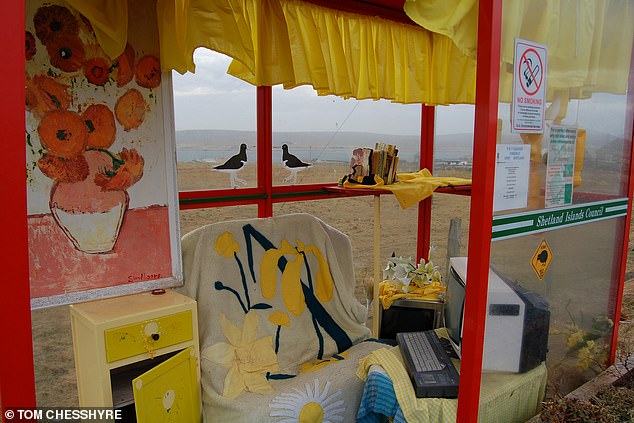The highlight for some, Tom writes, is the island's quirky Bobby's Bus Stop, fitted out with a sofa and a TV and redecorated from time to time to coincide with annual themes such as the World Cups or the Coronation.