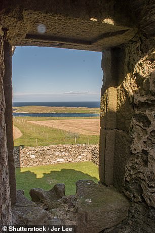 The view from Britain's northernmost castle, Muness Castle, built in 1598