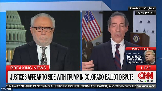The Situation Room host struggled to contain himself for a full minute before CNN cut off Blitzer's broadcast and let Raskin finish his full comments on his own.