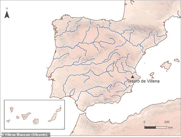 The artifacts were discovered by archaeologist José María Soler in December 1963, while he and his team were excavating the bed of a dry river called 'Rambla del Panadero', about seven miles from Villena.
