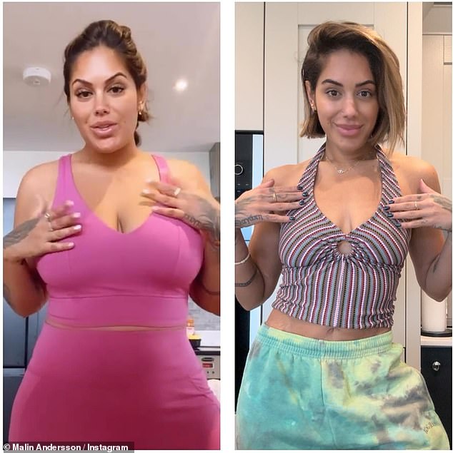 The former Love Island star has been open about her struggle with eating disorders in the past and has shared before and after photos from her journey.