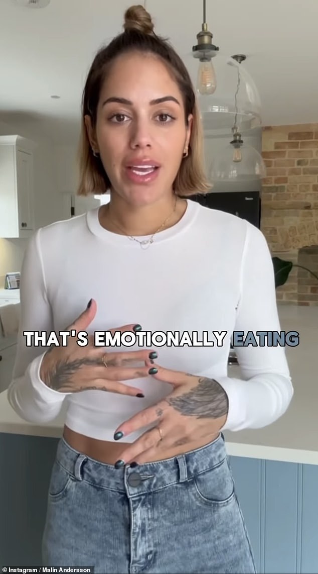 Prior to this story, Malin posted a video talking about emotional eating, which she described as 