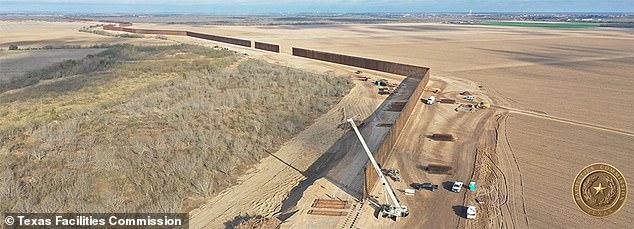 The construction of the wall is part of the governor's 'Operation Lone Star,' his border security initiative.
