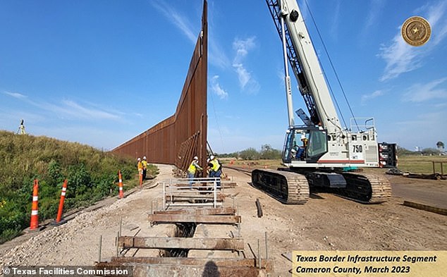 The Texas border wall is 30 feet high and made of steel panels anchored by concrete, according to the Texas Facilities Commission, the agency in charge of the project.