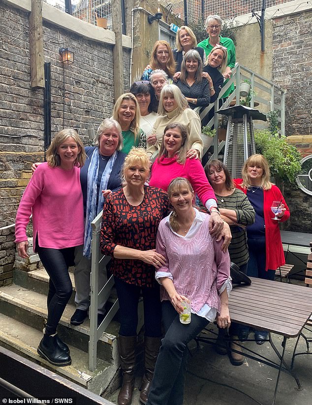 The former nannies were beaming as they gathered for their reunion in Notting Hill, London.