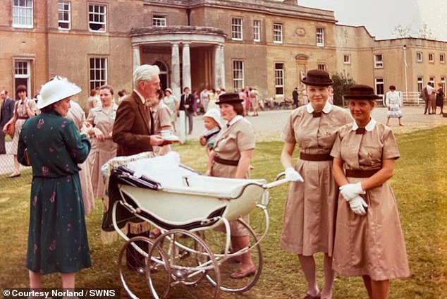 Some of the nannies photographed on the Denford Park estate, Berkshire, in the 1980s.