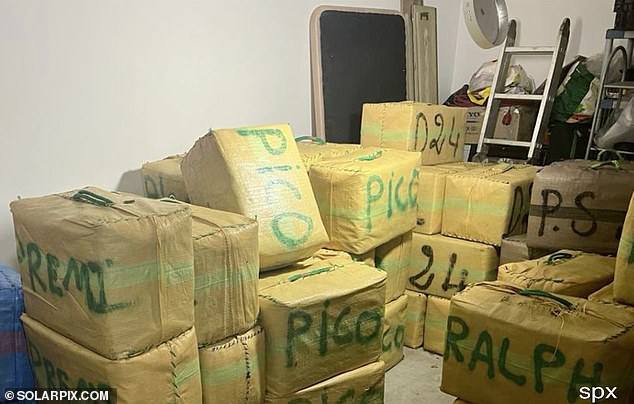 The large packages containing cannabis appeared to have the names of their recipients written on them.