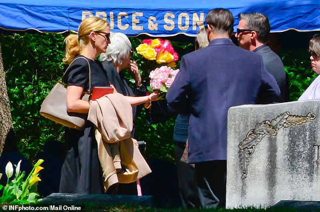 The actress was seen greeting well-wishers at a service at her sister's grave in Smyrna, Georgia, in May 2014.