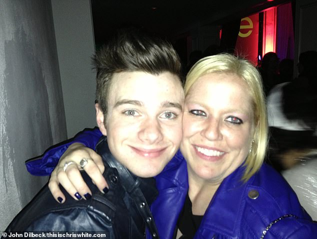Motes had worked as a production assistant on the hit show Glee. He is pictured with cast member Chris Colfer in 2013.