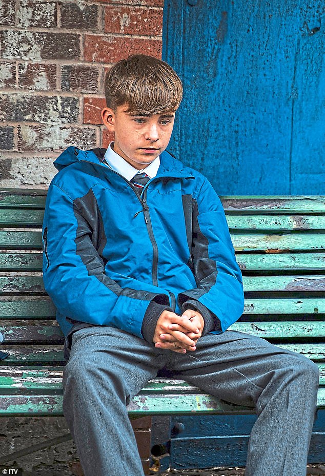 Bullying is the latest problem on Coronation Street, as Maria discovers Liam (pictured) has been researching ways to commit suicide.