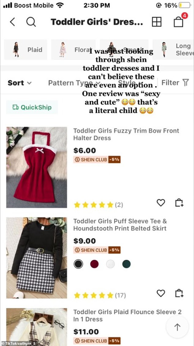 One shopper, who goes by the handle @Cathyrn24 on TikTok, shared her disbelief while browsing the SHEIN website.