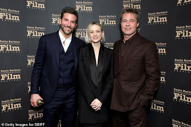 The stars posed with Cooper's Maestro co-star Carey Mulligan.