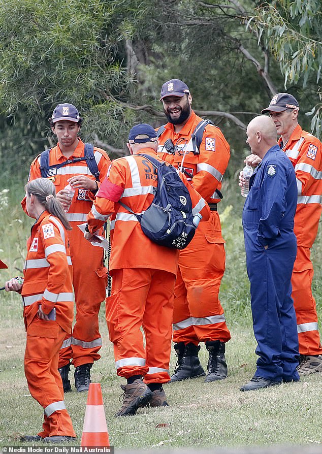 SES teams are seen on the sixth day of the search for the 51-year-old man.