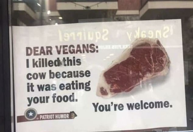 This ad, found in the US, will surely spark a debate between meat-eaters and vegans