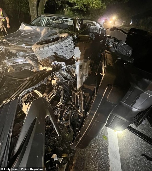 She has been charged with one count of felony DUI resulting in death, two counts of felony DUI resulting in serious bodily injury, and one count of reckless homicide (accident pictured).