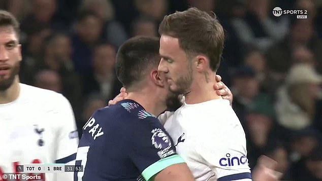 Maupay was also involved in a heated dispute with Tottenham's James Maddison during their recent 3-2 win against the Bees.