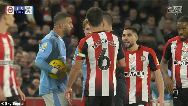 Maupay clashed with Manchester City's Kyle Walker on Monday night when a lip reader said the Brentford striker had 