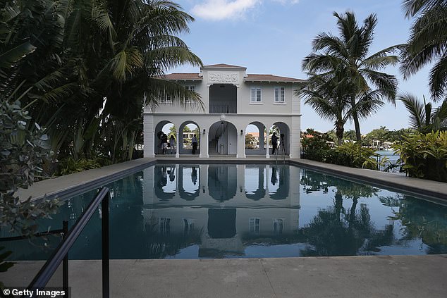 The pool cabana is seen during a tour of Al Capone's former home on March 18, 2015 in Miami Beach, Florida.