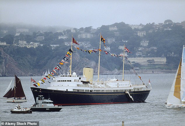 Holland spent much of his career serving on the Queen's beloved royal yacht Britannia (above: the yacht that arrived in Torquay during a visit by the Queen and Prince Philip in 1988). It was closed by Tony Blair's Labor government in 1997.