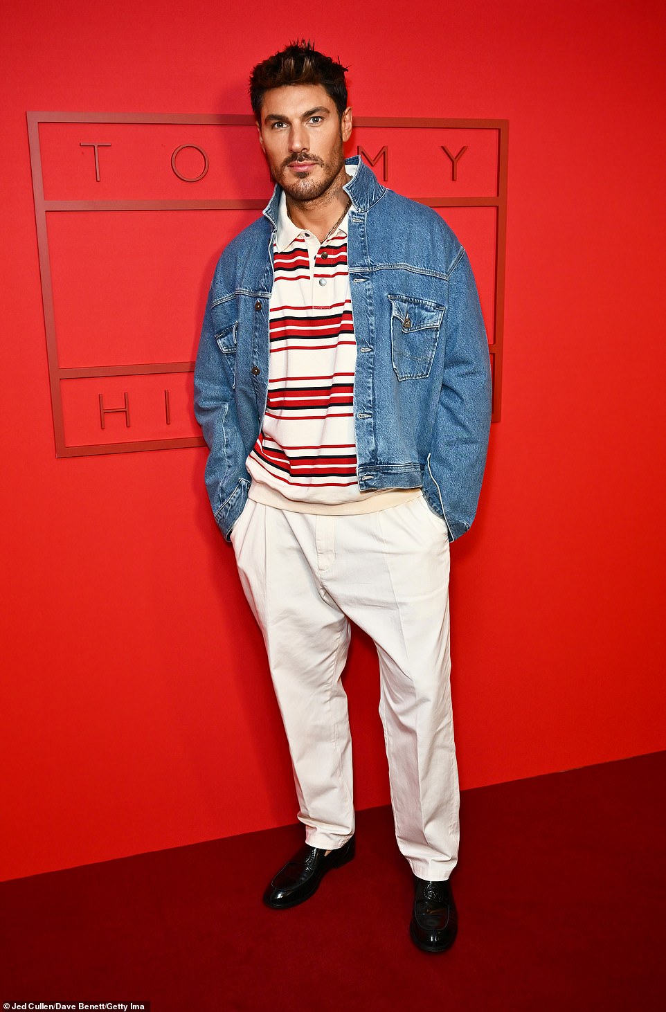 Chris Appleton attends the Tommy Hilfiger show like something out of a fashion magazine