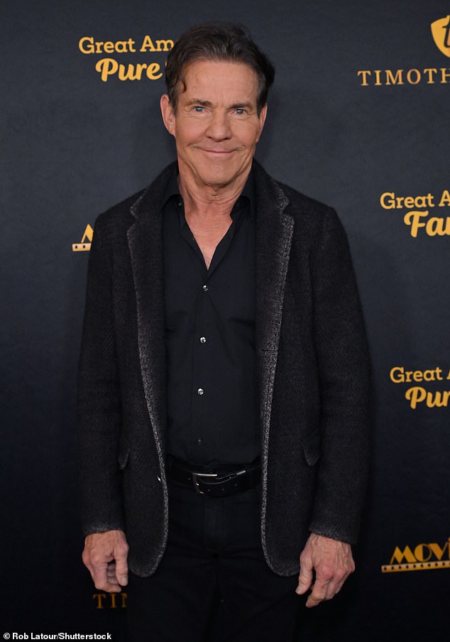 Dennis Quaid, 69, was among the stars who attended the Movieguide Awards dressed all in black.