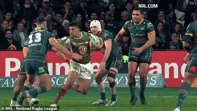 The likes of South Sydney's Latrell Mitchell, (pictured) Brisbane pin-up Reece Walsh and Sydney Roosters midfielder Joseph Suaalii feature in two videos.