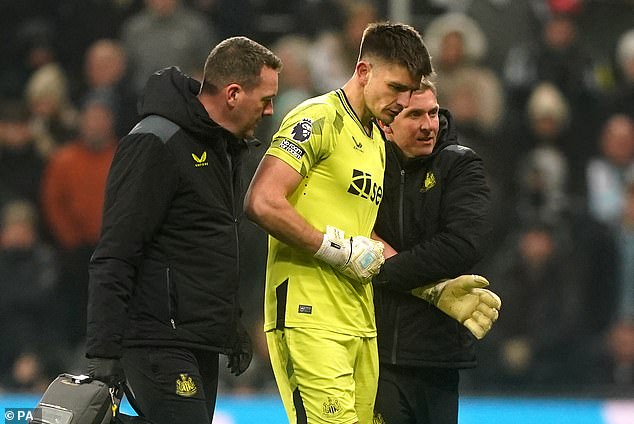 Newcastle's Nick Pope suffered a shoulder dislocation in December and is currently sidelined