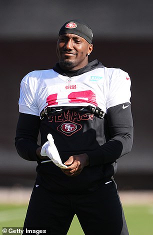 Deebo Samuel #19 watches during the San Francisco 49ers