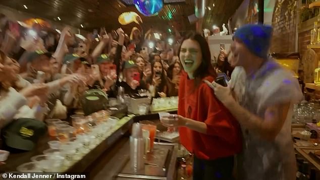 The final part of the video followed Jenner as she visited Gainesville, Florida, where she served several drinks during a trip to a local bar.