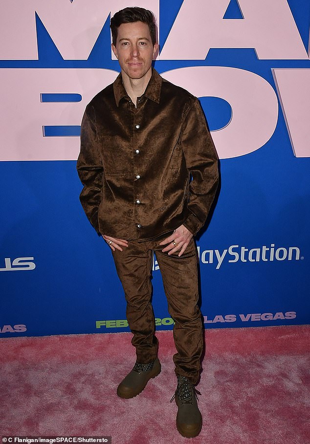 Dobrev was also joined by her boyfriend, Shaun White, who wore a slightly oversized brown velvet button-down shirt.