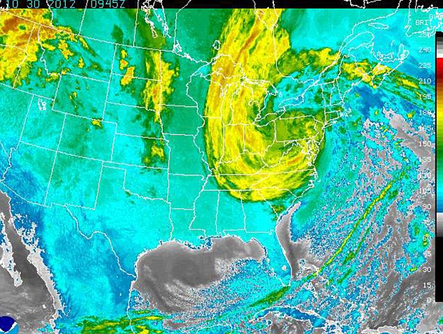 Enhanced Color Satellite Image of Hurricane Sandy