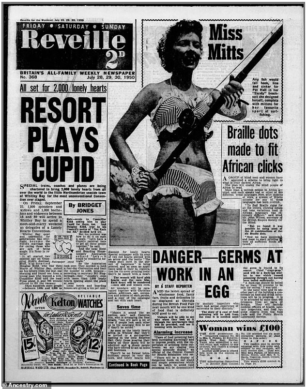 'Resort plays Cupid': In July 1950, the Reveille newspaper reports on the gathering of 2,000 men and women at Whitely Bay for the ultimate showdown event.