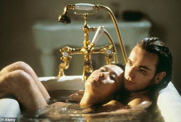 Released in 1996, the erotic drama film sees a Japanese model with a body writing fetish seeking to find a combined lover and calligrapher, while Ewan plays one of her lovers, Jerome, who allows her to write on his naked body.