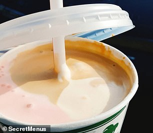 The Side-by-side shake is a secret drink order where the customer can choose to mix two or three flavors instead of just one.