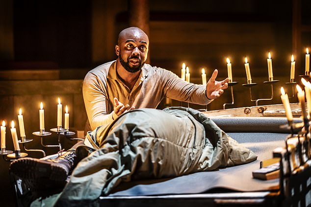 Othello (pictured), played by Ken Nwosu, goes from being a military commander 