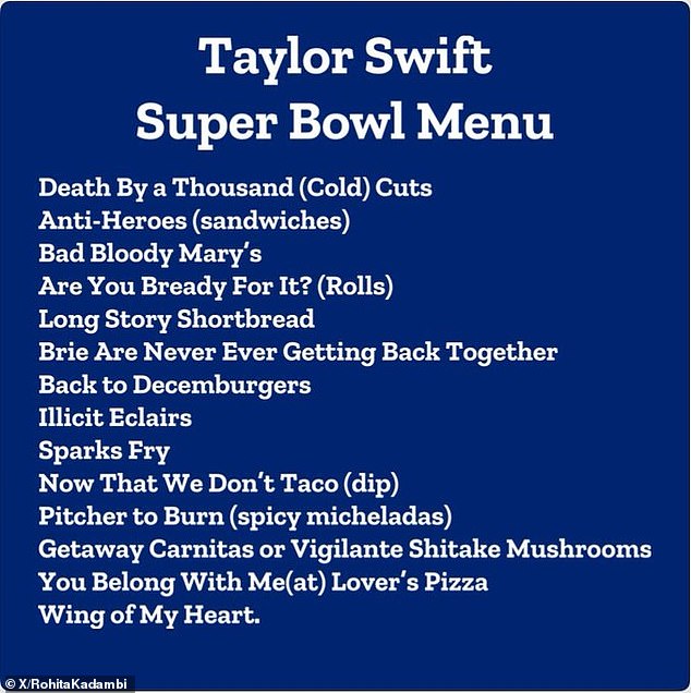 One content creator even took to social media to share snacks that included references to Taylor's songs.