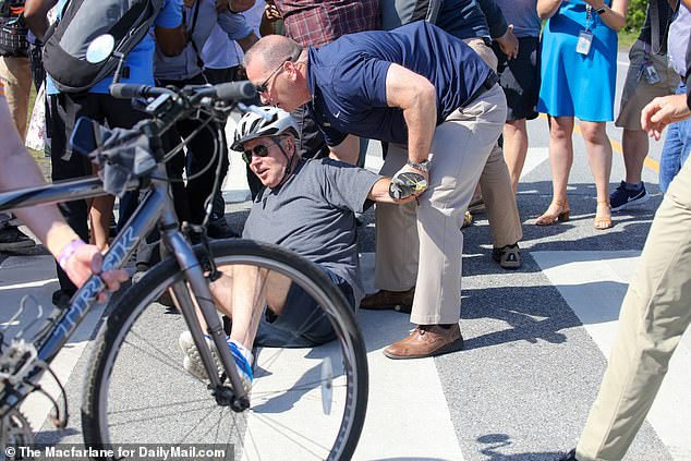 Maddow's comment that Biden can ride a bike was mocked, as many brought up a June 2022 incident in which the president fell off his bike while on vacation.