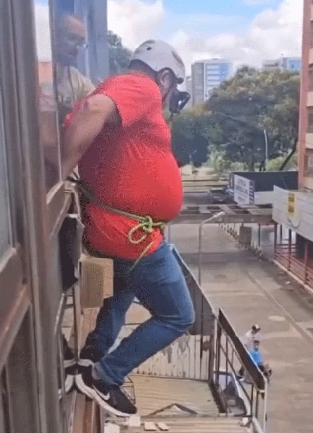 A Brazilian fire department cadet received instructions moments before his zipline cable broke while descending to the street below.
