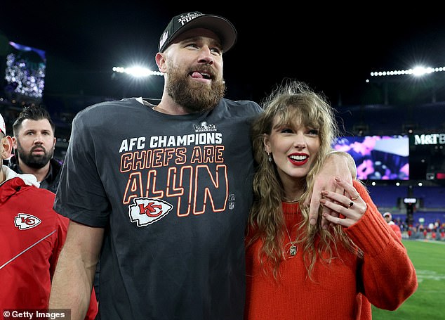 The 12-hour, 9,000-mile flight is to help her boyfriend Travis Kelce and Sunday's Super Bowl.