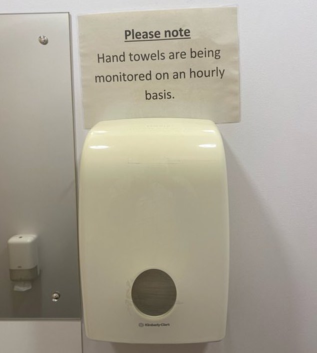 NHS budgets run into the billions and some staff are keen to ensure every penny is well spent, as this supposed health service sign with hand towels seems to suggest.  Posted by @WallNoise