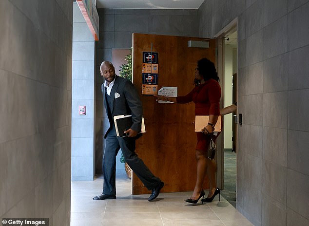Special Prosecutor Nathan Wade leaves Fulton County District Attorney Fani Willis' office at the Fulton County Government Building on August 23 in Atlanta. Trump's co-defendant accuses him of having a personal relationship with Willis