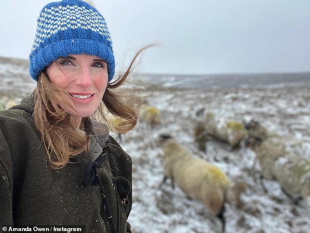 In this week's social media update, Amanda smiled alongside some of her children and sheep in a post she captioned: 