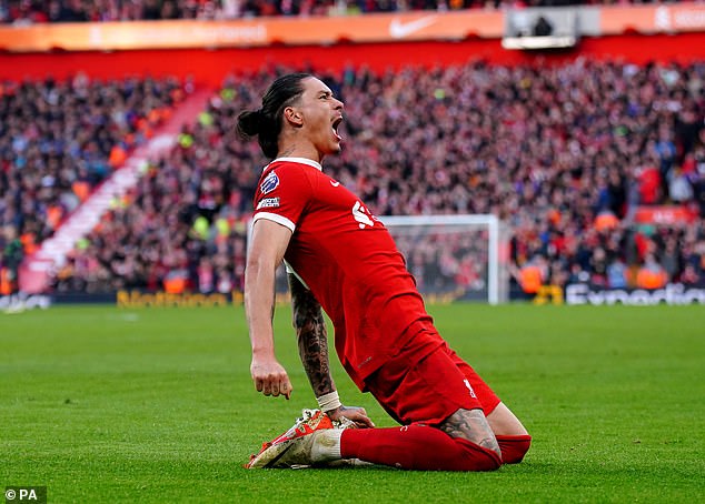 Núñez ended his goal drought at Anfield, scoring at home for the first time since October 2023.