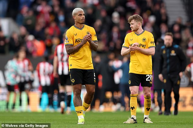Wolves' Mario Lemina and Callum Doyle cut frustrated figures after the game