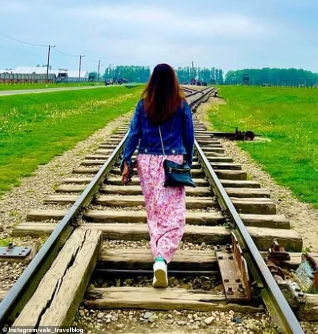 Valeria Corpuz, from Amsterdam, shared a photograph on Instagram of her walking along the train tracks, an action not approved by Pawel